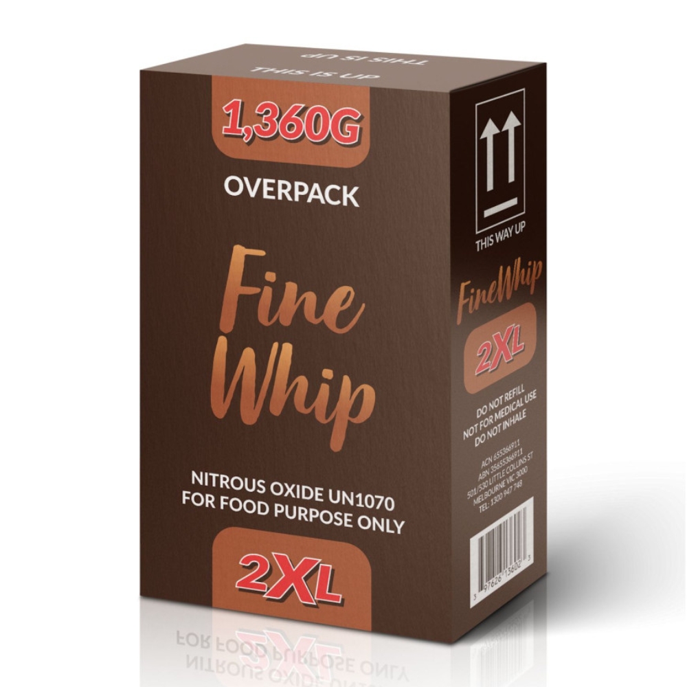 FineWhip 2XL 1.360g Cream Chargers – 2.2L Nang Tanks (carton) FineWhip 2XL 1.360g Cream Chargers – 2.2L Nang Tanks carton