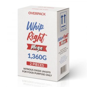 WhipRight Mega 1360g Cream Chargers - 2.2L Nang Tanks 1 WhipRight Mega 1360g Cream Chargers 2.2L Nang Tanks carton