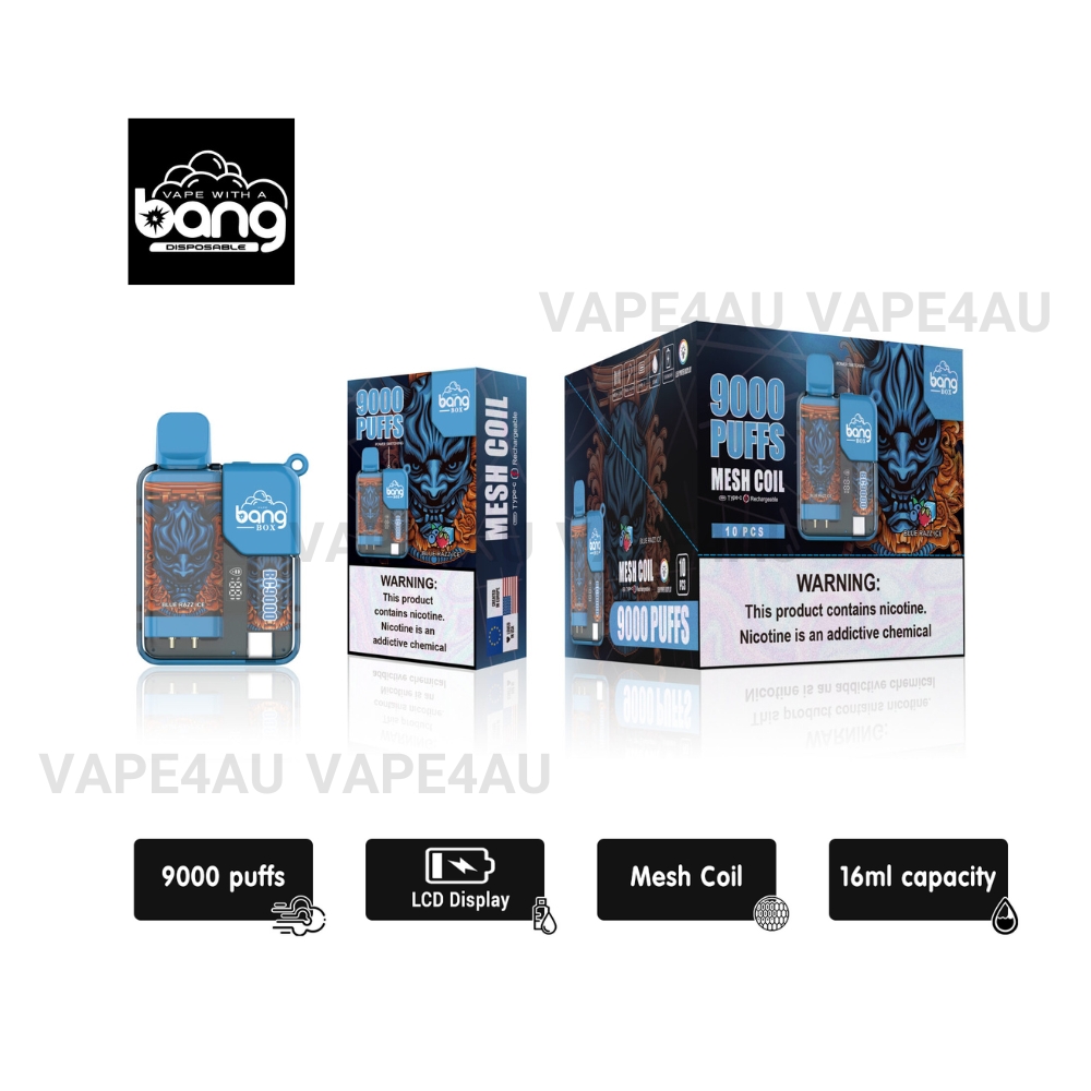BANG Vape 9000 Puffs Blue Razz Ice BANG Vape 9000 Puffs Blue Razz Ice