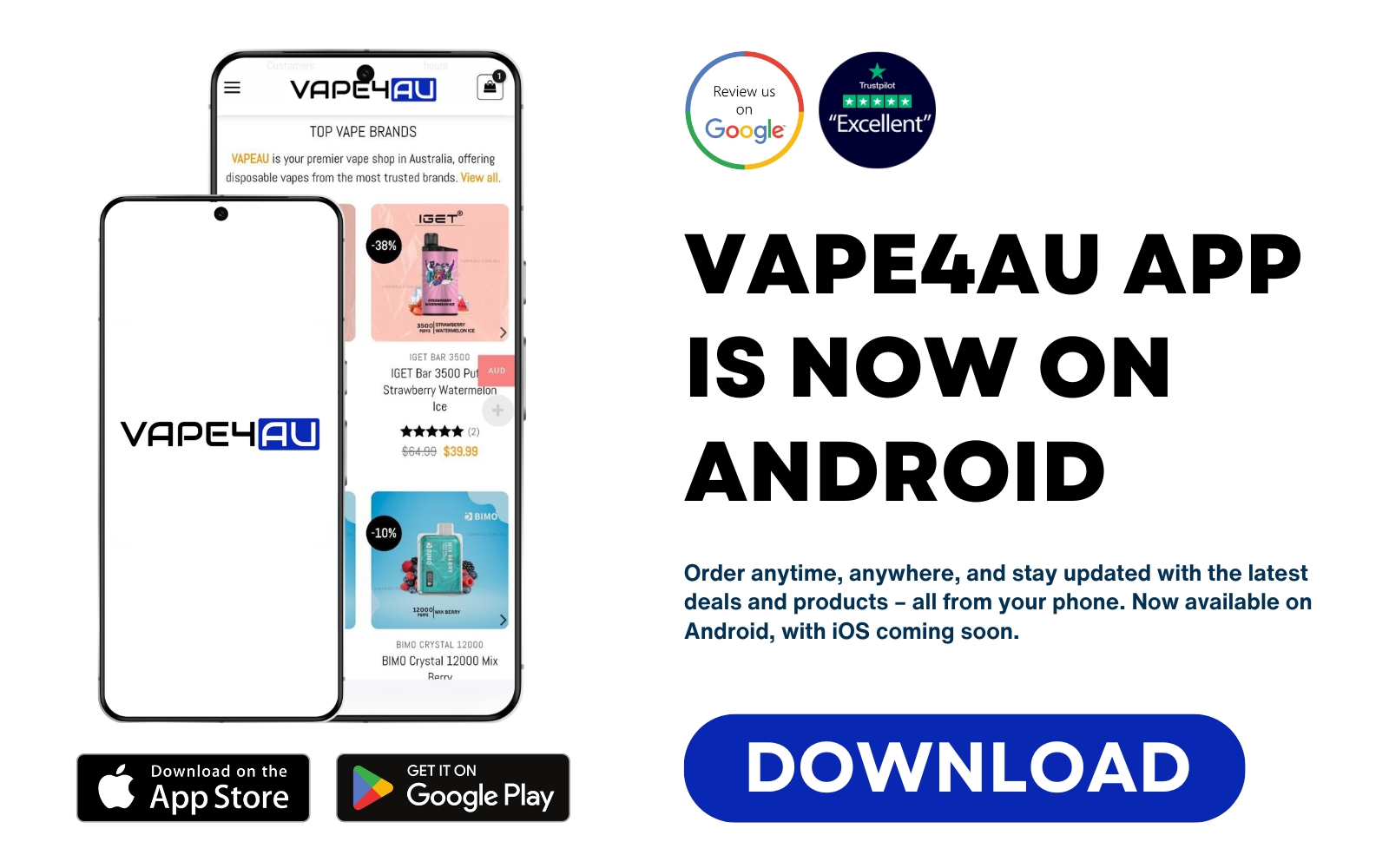 vape4au app banner for phone