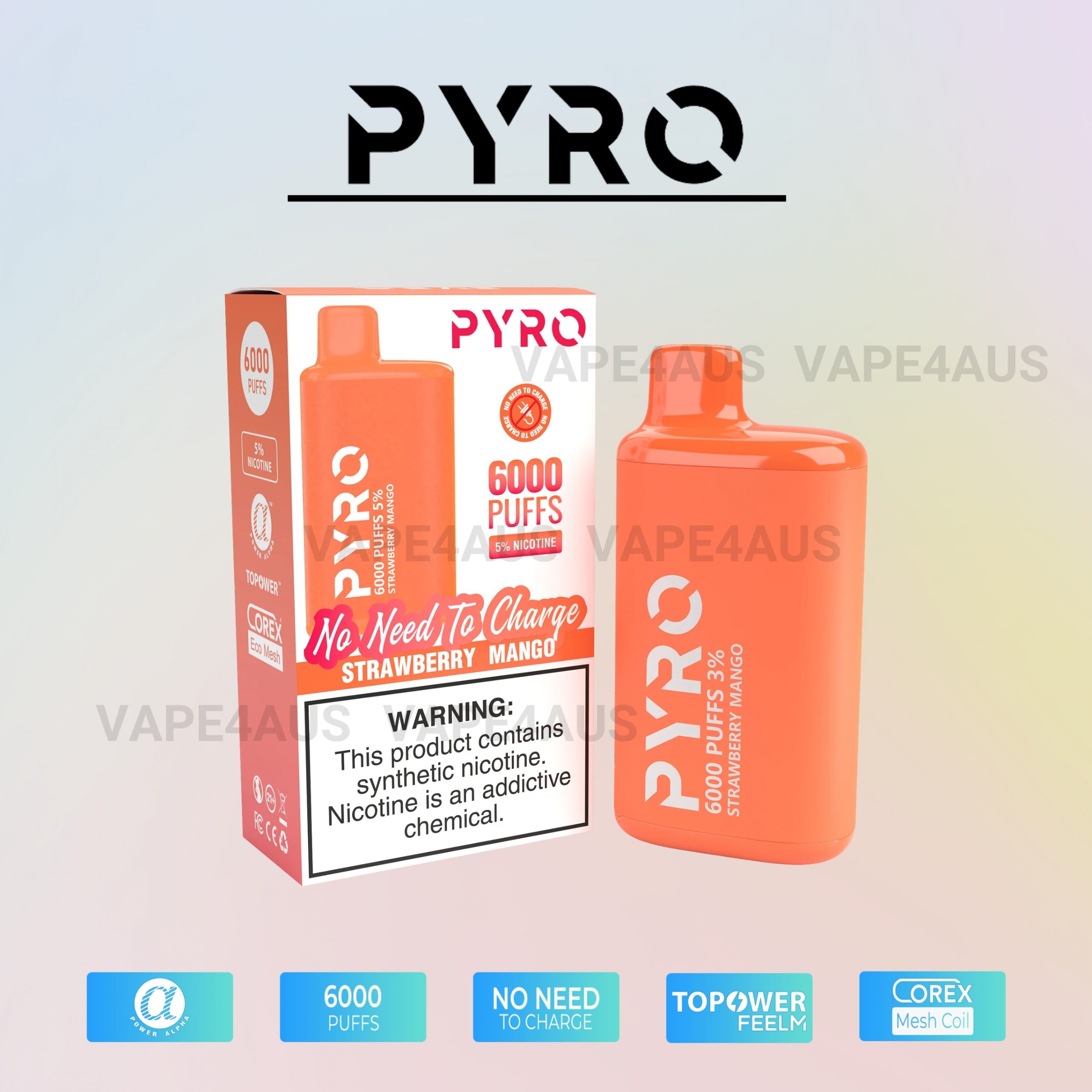 PYRO Vape 6000 Puffs 5% Ice Mango PYRO Vape 6000 Puffs 5% Ice Mango