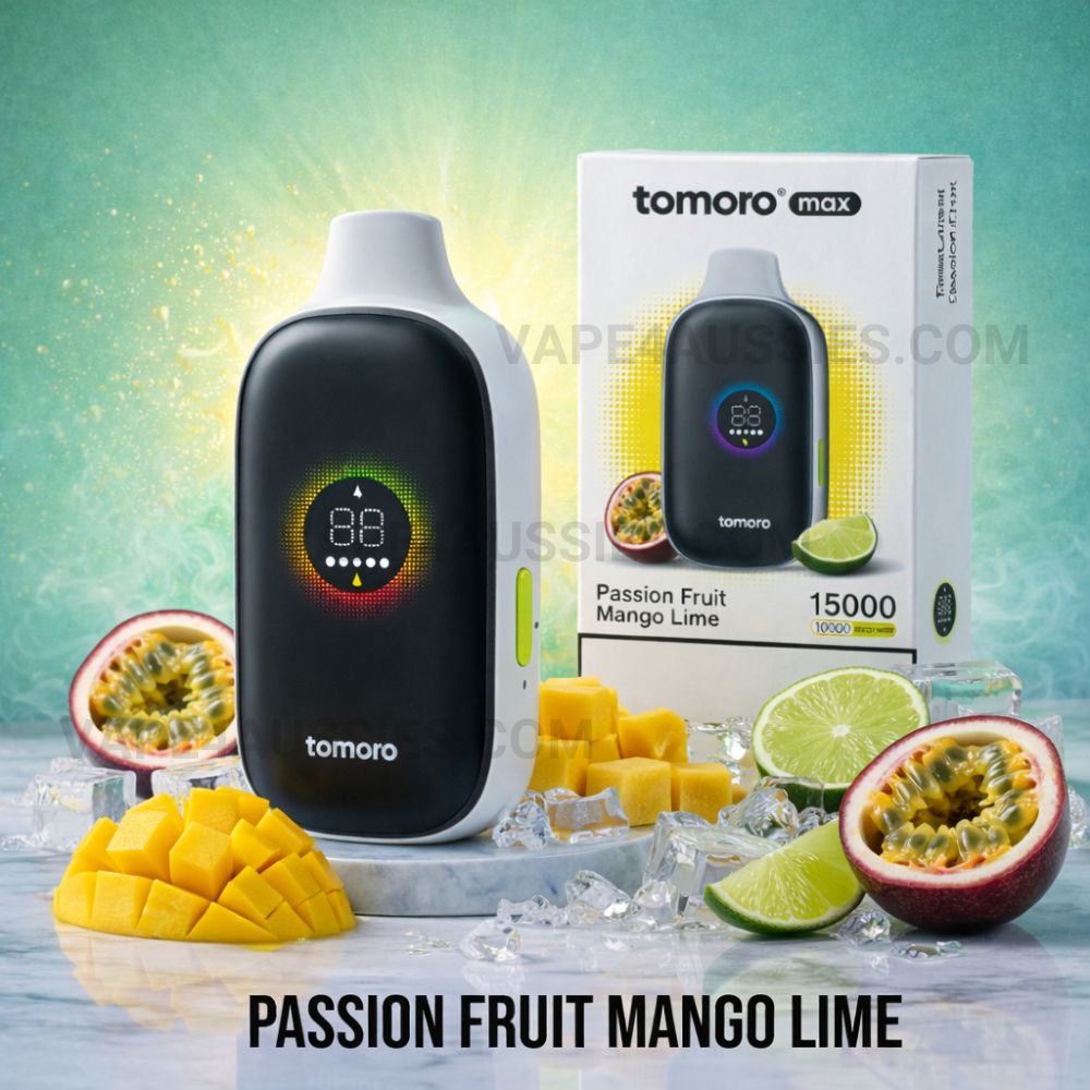 TOMORO 15000 Puffs Passionfruit Mango Lime TOMORO Max 15000 Puffs Passionfruit Mango Lime